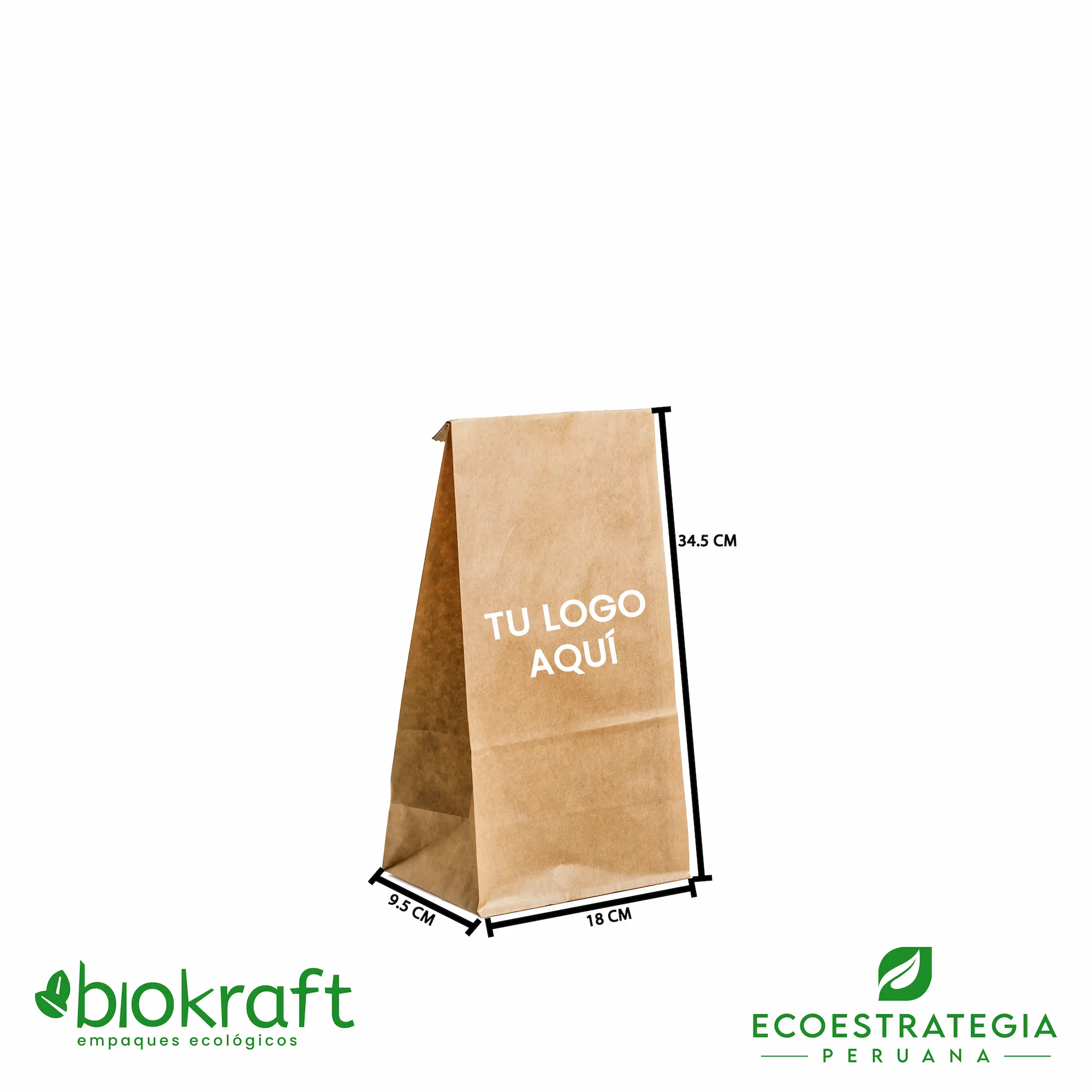 Bolsas de papel kraft biodegradable, ideales para pollerías y restaurantes al mejor envio .