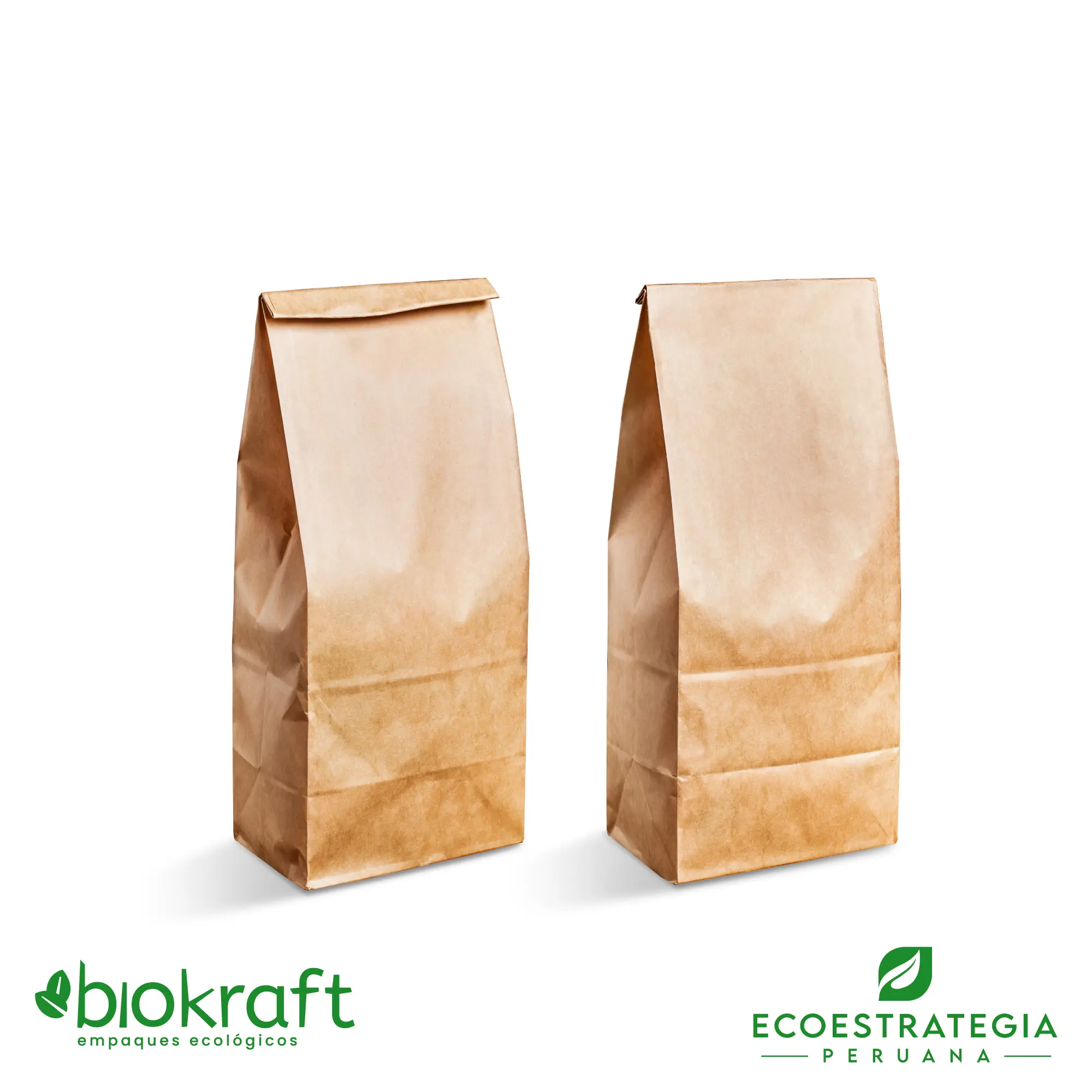 Bolsa kraft biodegradable #12 ideal para restaurantes y comercios verdes