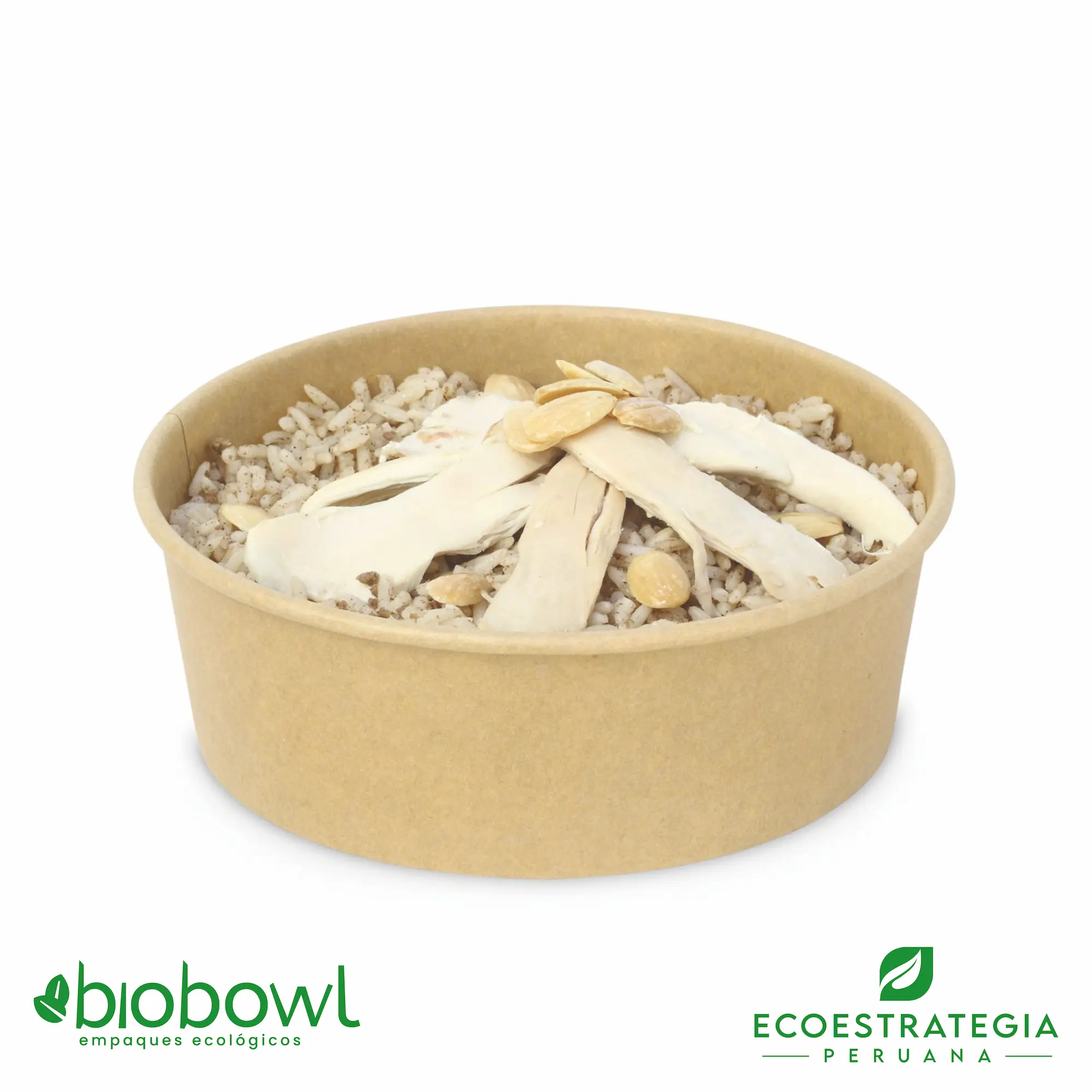 Bowl salad de bambú compostable 500 ml con tapa hermética PET, opción perfecta para delivery.