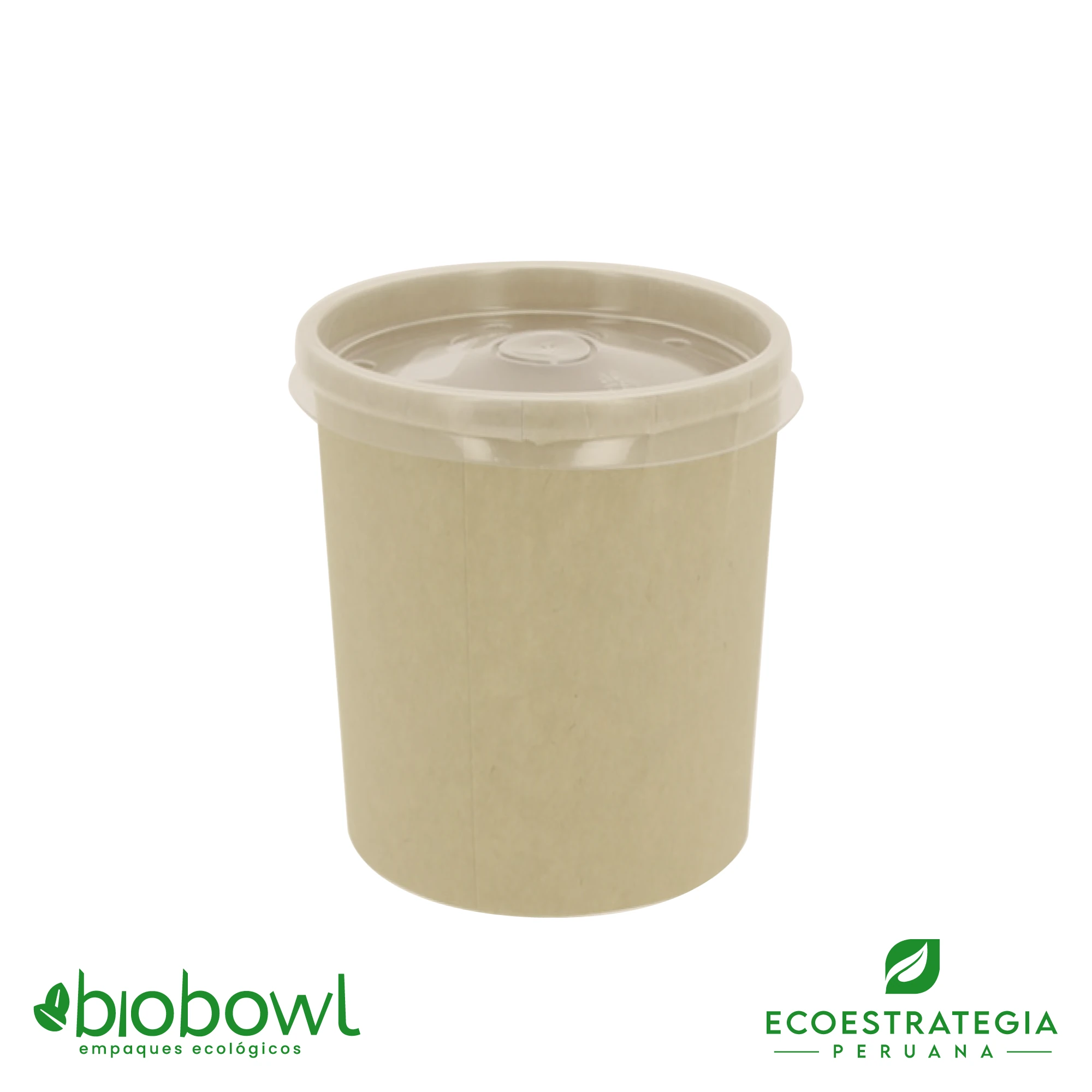 Bowl biodegradable de bambú 16oz con tapa hermética, duradero y ecológico, ideal para transporte sostenible de alimentos en delivery