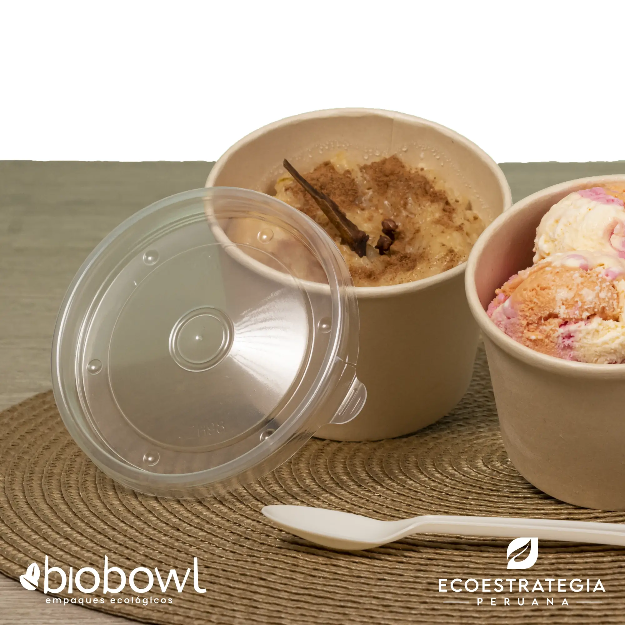 Contenedor biodegradable de 8oz, práctico y resistente, ideal para caldos en delivery