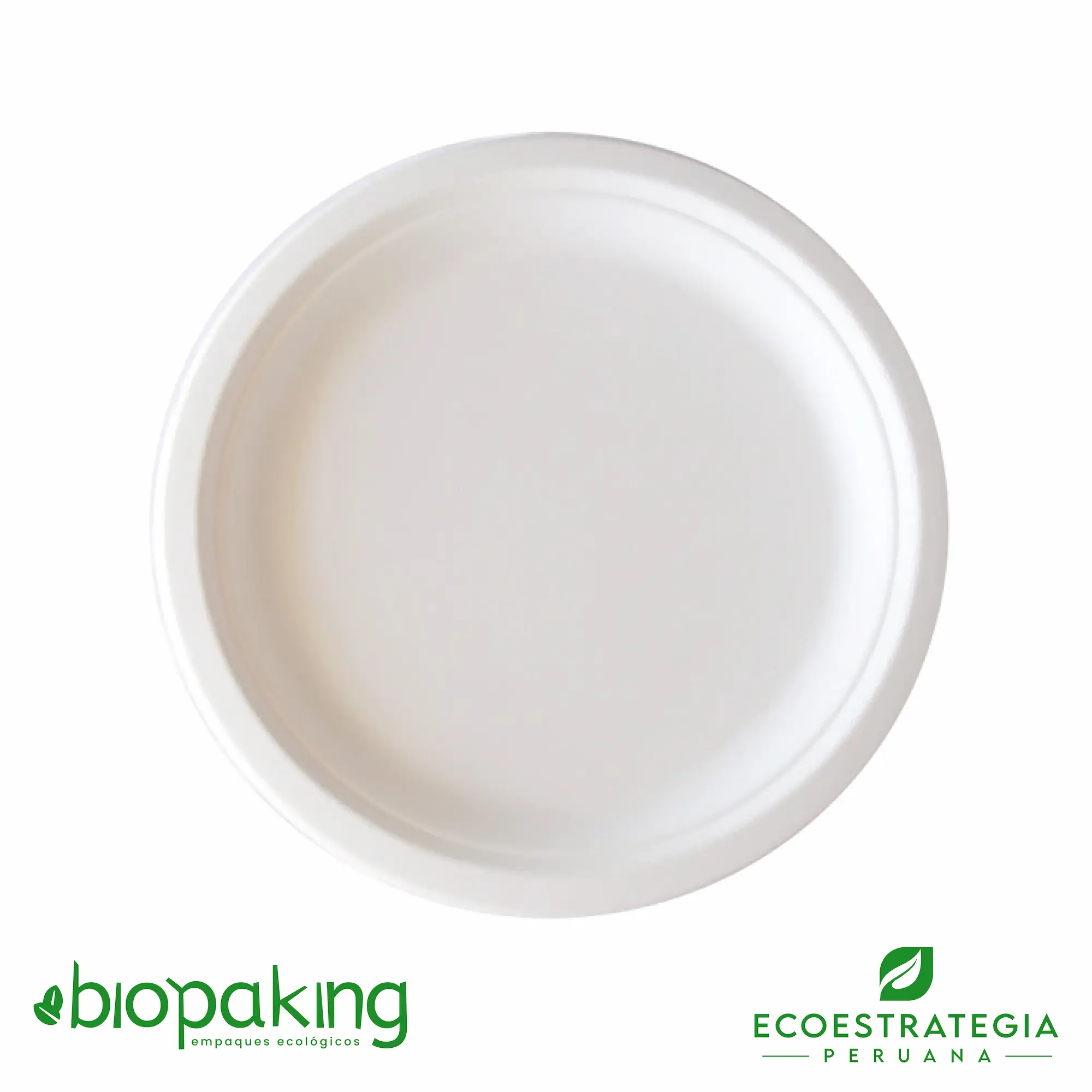 Plato ecológico 22 cm para comida caliente o fría, resistente, eventos y restaurantes.