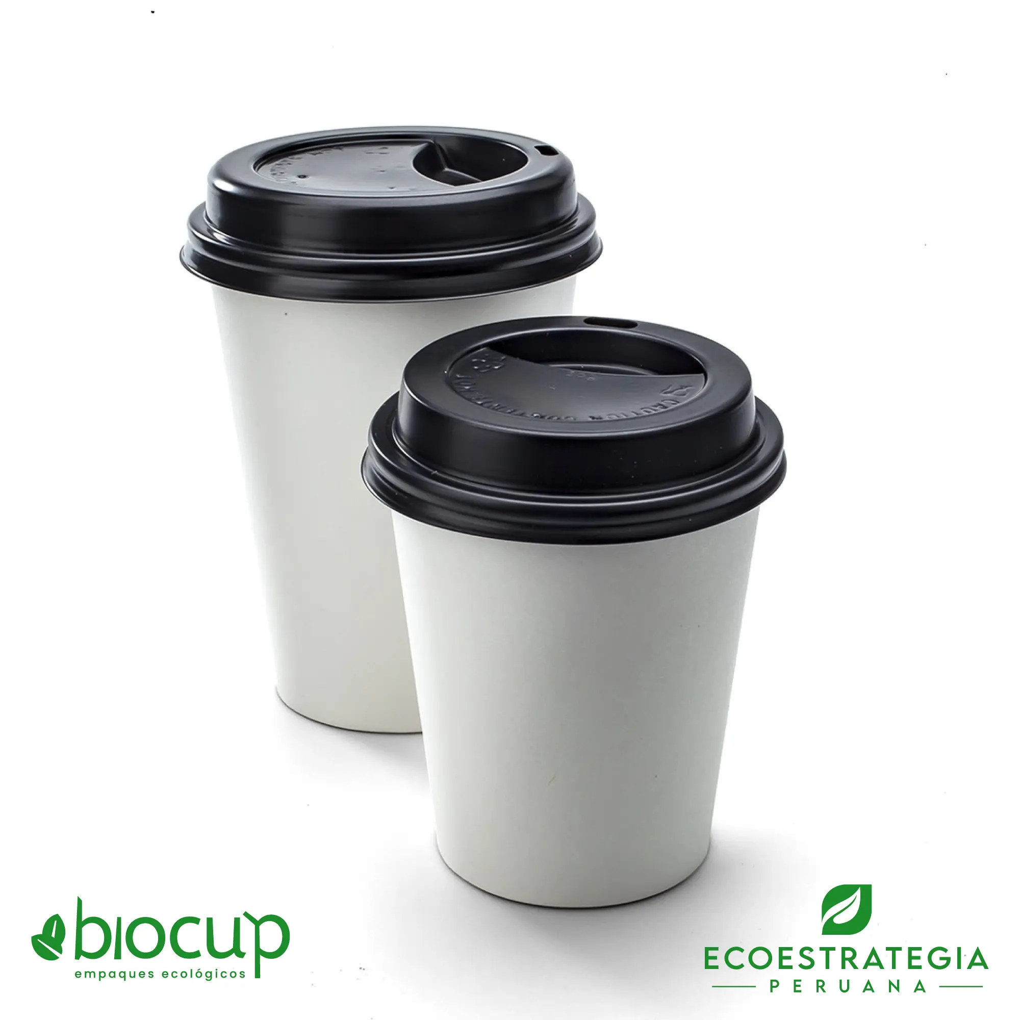 Tapa negra PP90 ideal para vasos de polipapel y bebidas calientes para llevar
